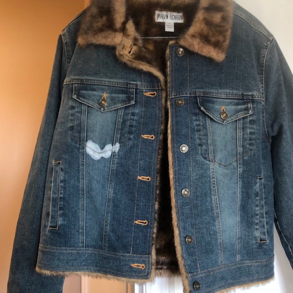 Marvin Richards Jackets & Blazers - 🔵Denim Faux Mink Fur Jacket